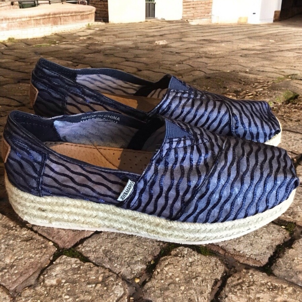 Joy & Mario Wedge Espadrille Crescent Bay Wedge Platform Slip On Shoes‎ sz 6.5W